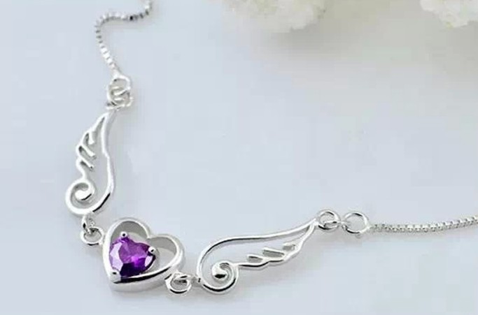 SS11001-1  S925 sterling silver Angel lovers  necklace